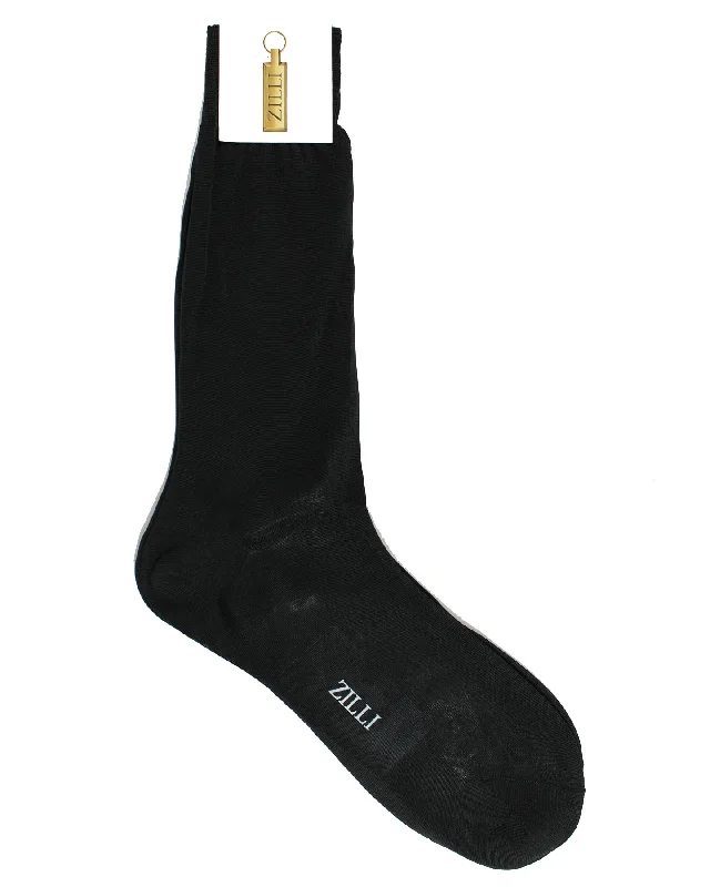 Zilli Silk Dress Socks Dark Gray US 10 1/2 - EU 43